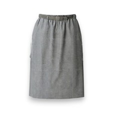 Vintage 80s Houndstooth Brown Straight Made in USA Midi Skirt Belted Size 10