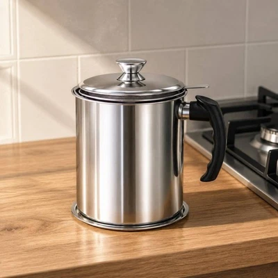 Strainer Pot Easy to Clean Stainless Steel Oil Filter Pot for Frying - Bild 1 von 4