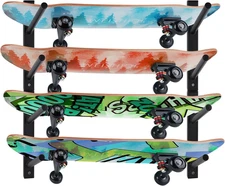 Skateboard Wall Mount, Snowboard Wall Mount Display, Horizontal Ski Wall Rack...