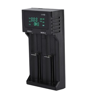 LiitoKala Lii S2 DC 5V2A Smart Battery Charger Double Slot With Power Displ UFHD