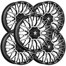 (Set of 5) MSA M50 Clubber 15x7 4x137/4x156 +10mm Black/Machined Wheels Rims