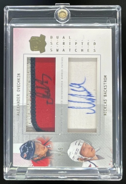 2009 The Cup Scripted Swatches Dual Alexander Ovechkin Nicklas Backstrom Auto /5