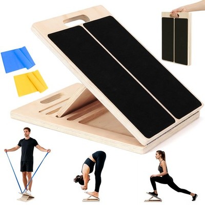 Slant Board for Calf Stretching, Wooden Slant Boards for Exercise, 300 Lbs Weigh