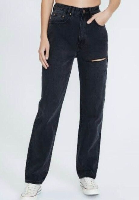 Womens Dark Grey Ripped Jeans by Insight Size 30 AUS Size 12