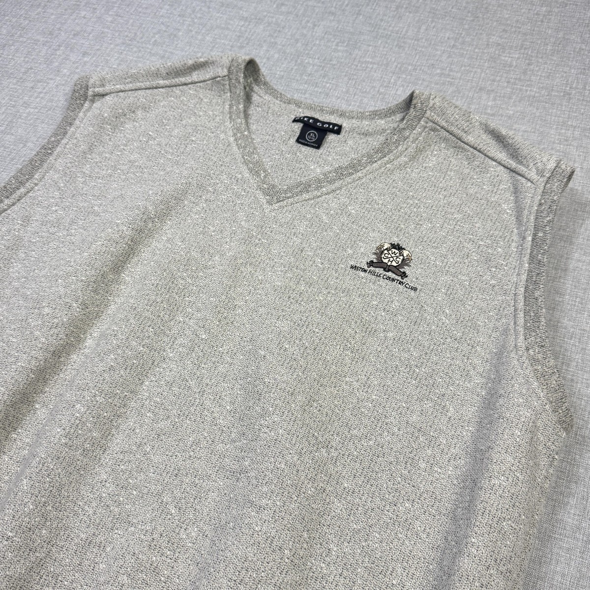 Nike Golf Sweater Vest Mens XL Gray V-Neck Lined Weston Hills