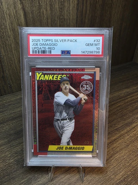 2025 Topps Update Series - 1990 Topps Chrome Joe DiMaggio Red Refractor 4/5