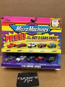 New Sealed 10 Cars Micro Machines #18 Super Spies Galoob Like Hot wheels Mattel