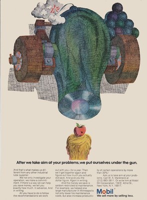 1973 Mobil: After We Take Aim At Your Problems Vintage Print Ad