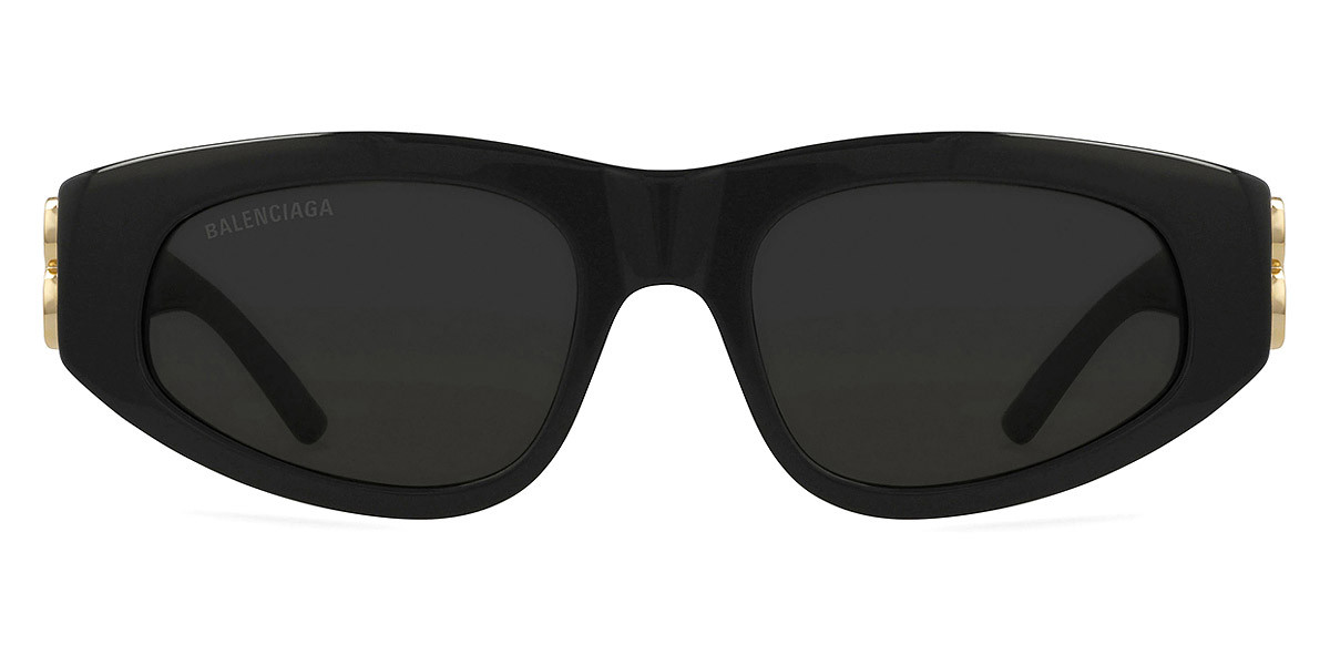 Солнцезащитные очки Balenciaga BB0095S Золотисто-черные, серые, овальные, 53 мм, Новые, 100% подлинные