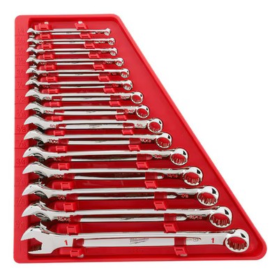 Milwaukee Tool 48-22-9415 Combination Wrench Set, Sae, Chrome Finish, 15 Pc