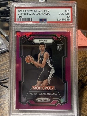 Panini 2023-24 Prizm Monopoly Victor Wembanyama RC #81 Pink /149 PSA 10