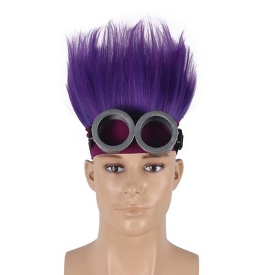 QACCF Straigth Purple Men Women Goggle Halloween Costume Two Eyes