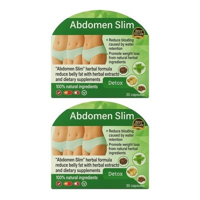 2 x Abdomen Slim Natural Herbs Belly Slimming Weight Loss Diet Pills Fat Burn