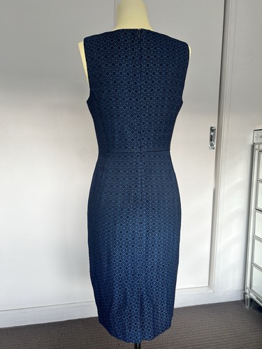 Anna Thomas Dress 8 Navy Blue Pencil Sleeveless Work Office corporate Rrp $898 - Picture 7 of 16