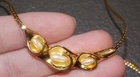 Vintage Avon? Calla Lily Freshwater Pearl Goldotne Necklace Costume Jewelry