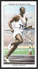 1937 OGDENS JESSE OWENS ROOKIE CIGARETTE CARD CHAMPIONS OF 1936 EXCELLENT