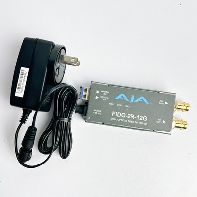 AJA FiDO-2R-12G Dual Optical Fiber to 12G-SDI Receiver w/ AC Tested 2R-12G