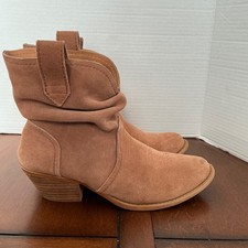 Dingo DI 132 Womens Dark Tan Suede Slouch Western Booties Size 7M