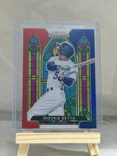 2021 Panini Prizm - Stained Glass Mookie Betts #SG-2 Red White & Blue Prizm