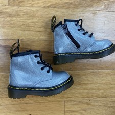 Dr. Martens 1460 Glitter Boot silver toddler infant size 4