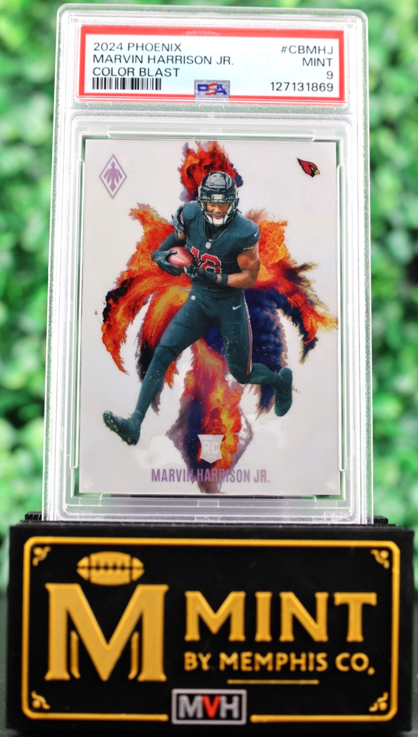 2024 Panini Phoenix Marvin Harrison Jr Color Blast Case Hit SP RC PSA 9