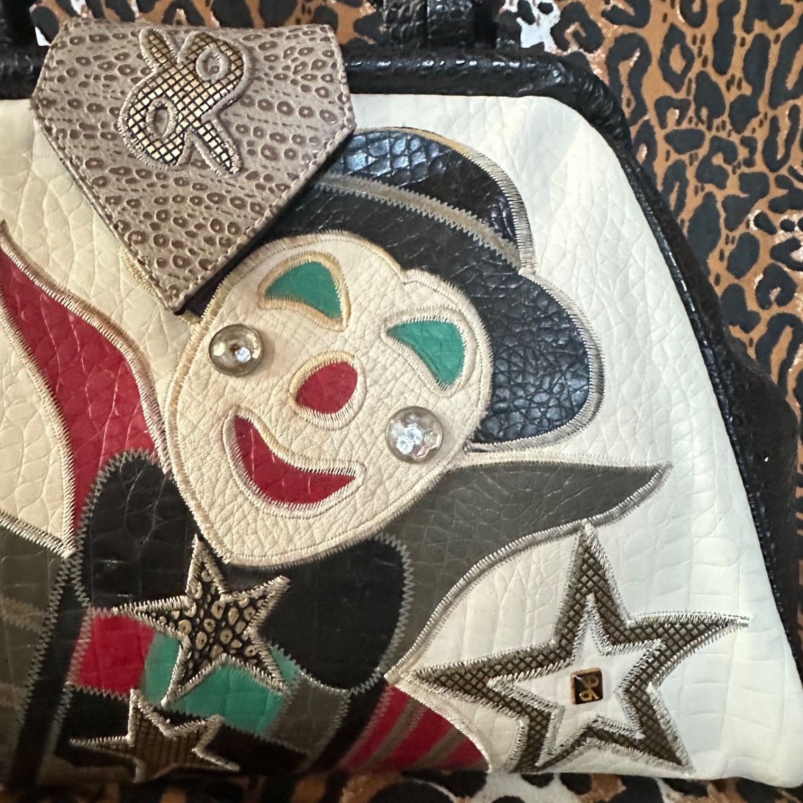 Vintage 1980s Patchwork Clown Shoulder Doctors Ba… - image 8