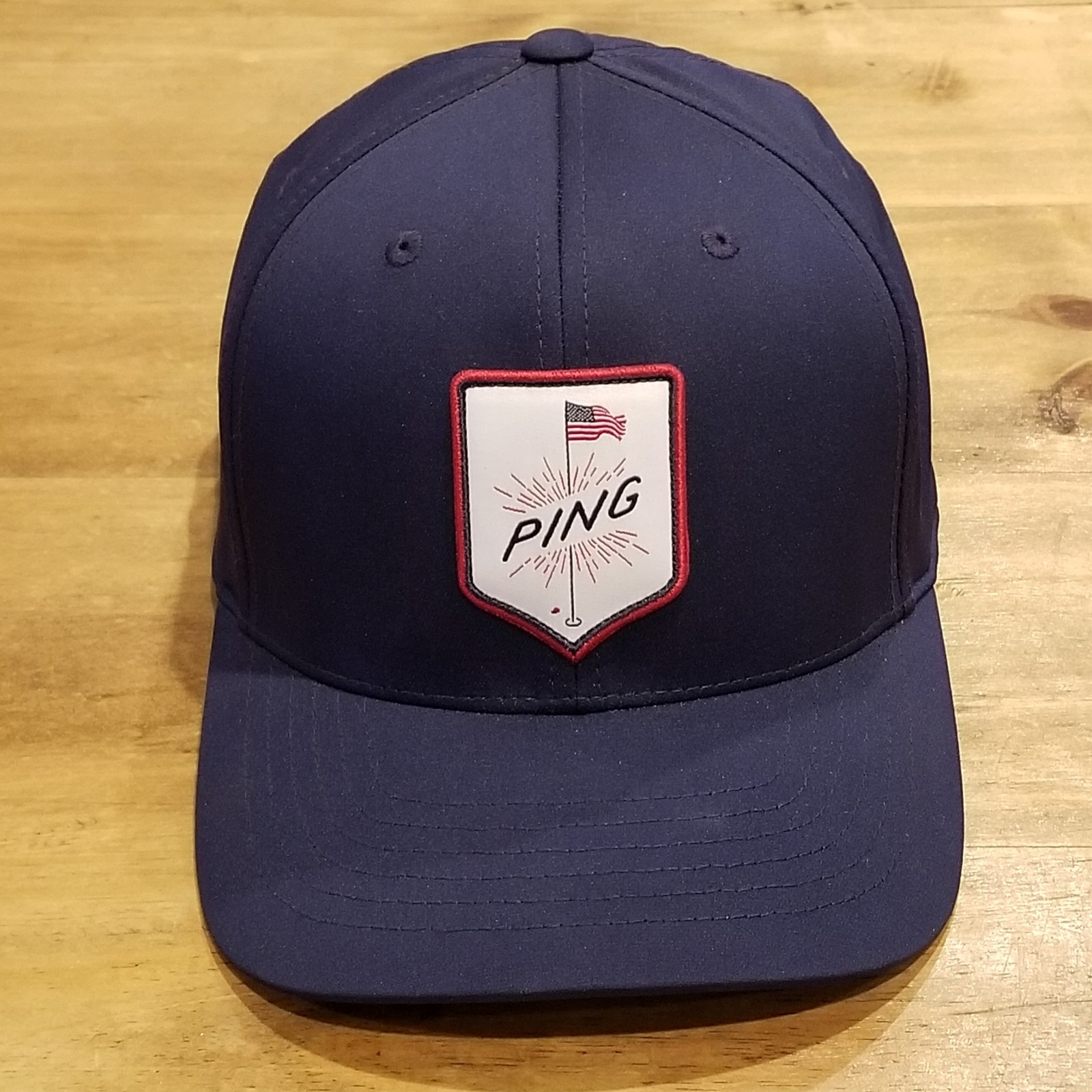 Ping Hat Snapback USA Flag Patch Blue One Size Go… - image 1