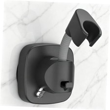 Suction Cup Shower Head Holder - Angle Adjustable Spring Arm, Flexible Black