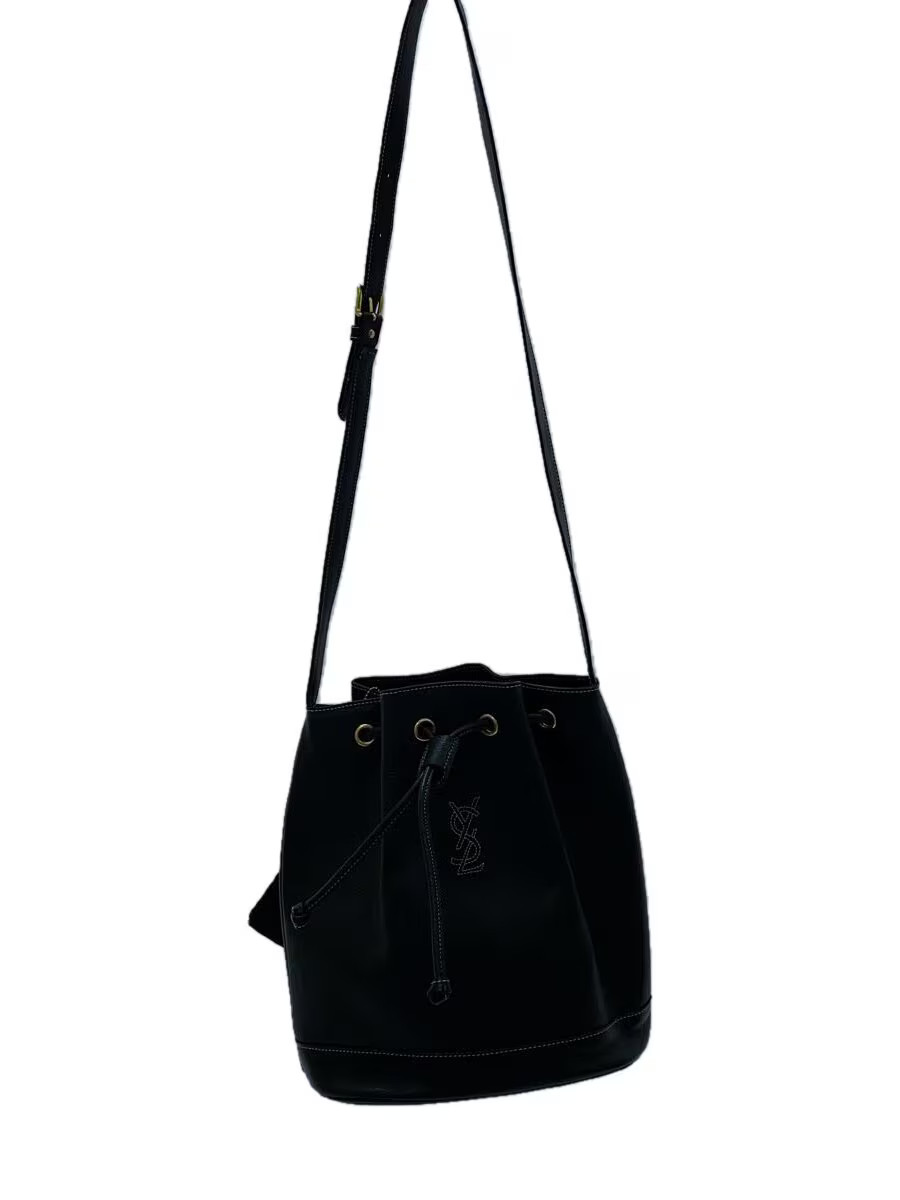 YVES SAINT LAURENT Borsa a tracolla con coulisse in pelle nera