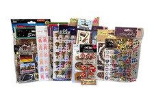 New Scrapbook Stickers Variety Pack Sheet Lot Of 26 Music Travel Animals Letters