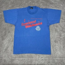 Vtg March of Dimes T-shirt Size M Screen Stars WalkAmerica 90s Blue Indie 