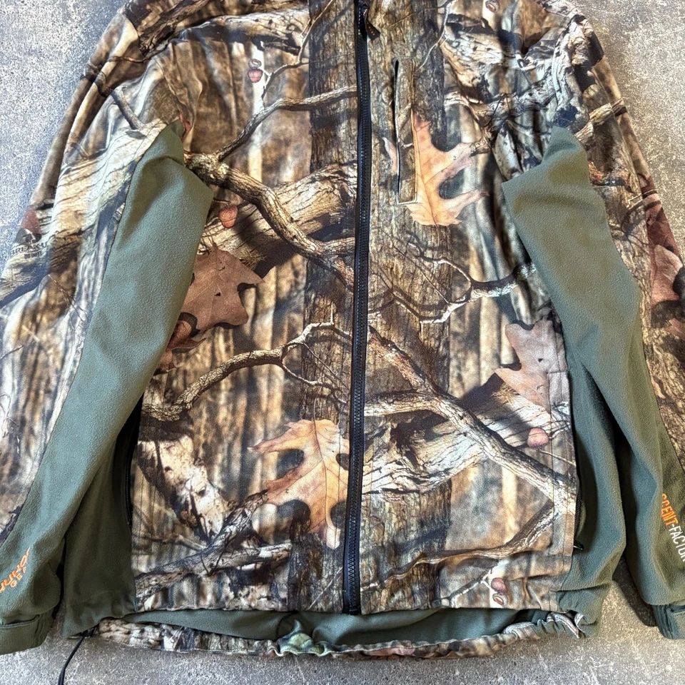 Yukon Gear Camo Hunting Jacket Mens M Brown Moinf Grape Leaf Outdoor Hooded Zip - Image 3 of 4