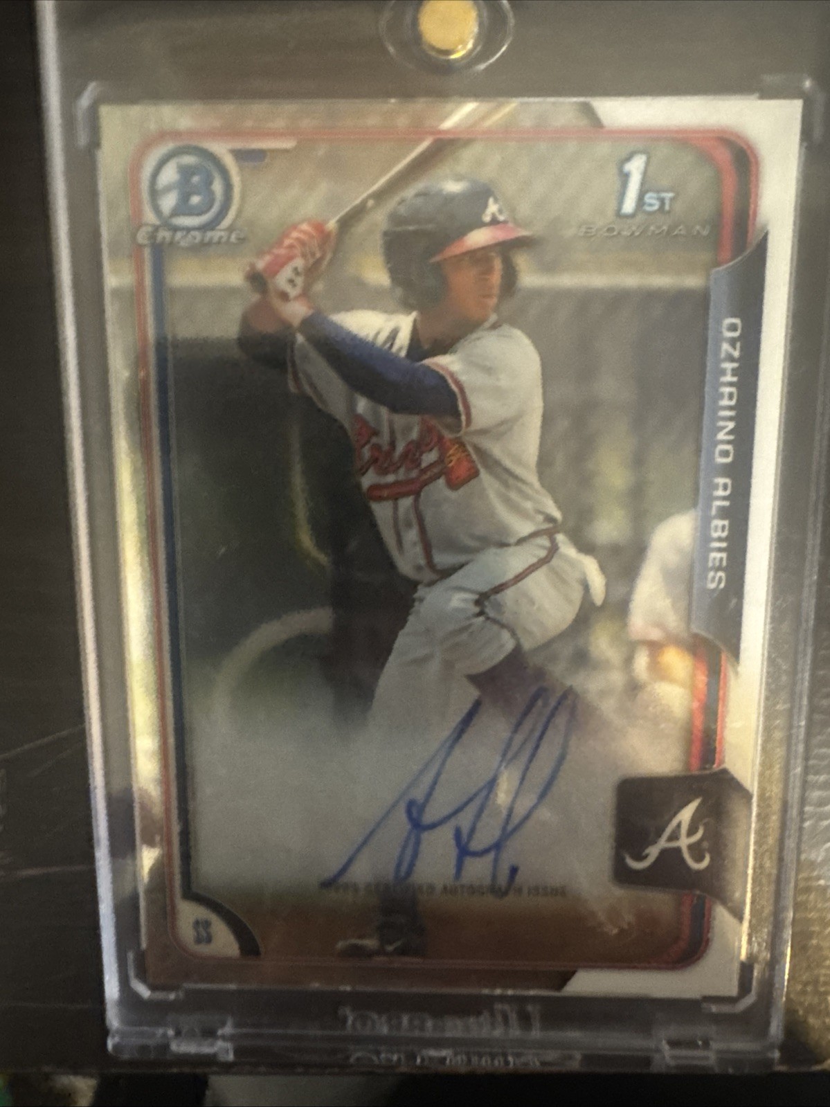 2015 Bowman - Chrome Prospects Autographs Ozzie Albies #BCAP-OAL (AU, RC)