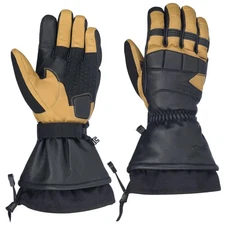 Ski-Doo Snowmobile 446356 X-Team Leather Gloves, Khaki