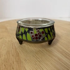 Vintage Russian Salt Cellar • Salt Pot - Silver Plated Base With Glass Insert