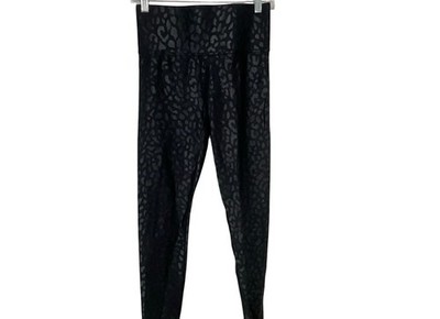 Carbon 38 Yoga Pants, Black On Black Animal Print Size M