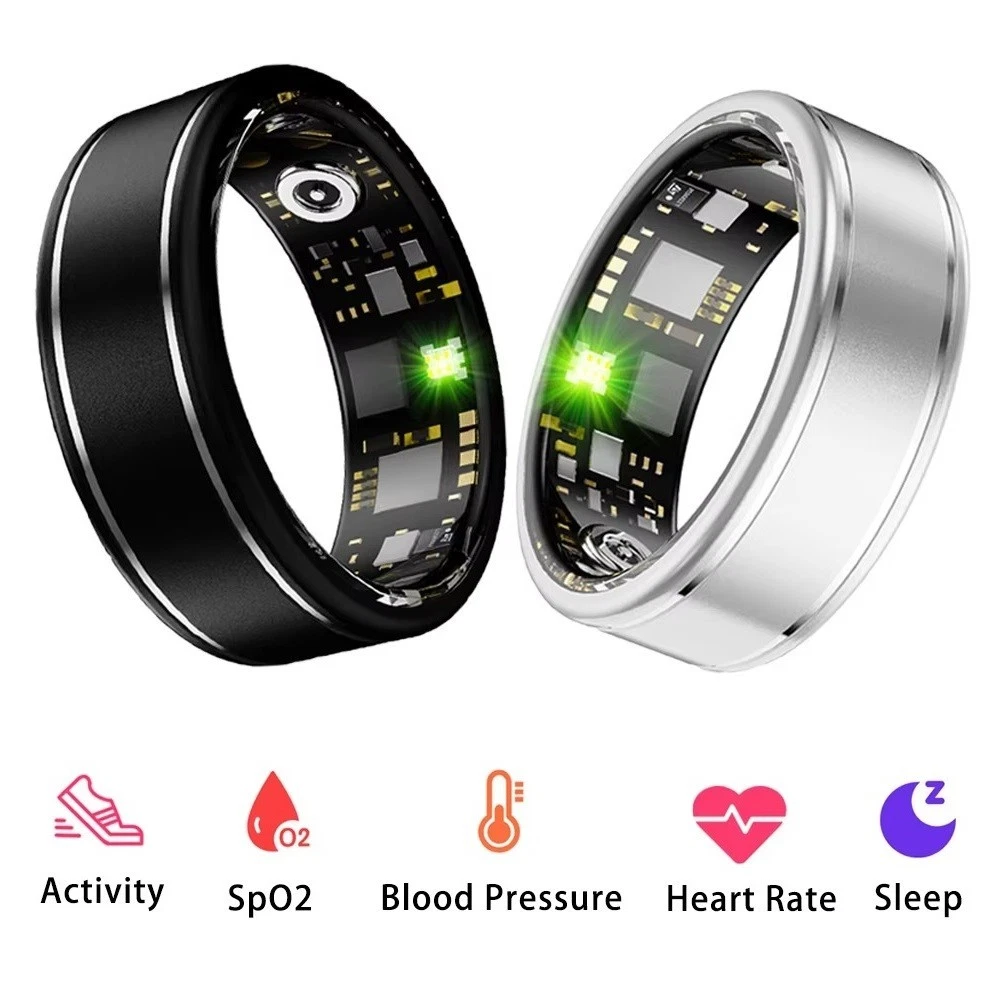 R10m Luxus Smart Ring Blutsauerstoff Herzfrequenz Schlafmonitor IP68 Wasserdicht
