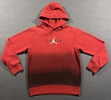 Air Jordan Pullover Hoodie Boys Large Red Black Michael Jordan Dunk Bulls READ
