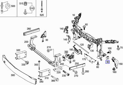 Mercedes Front Body Chassis Support Cover Cap A2466210000