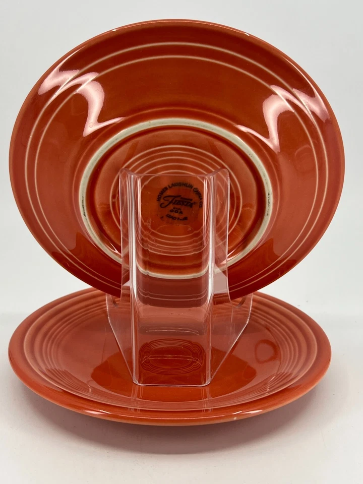 Set of 2 Fiestaware Fiesta Salad Dessert Plate TANGERINE / Bread Plates 7.25"D - Image 2 of 4