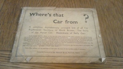 Where's that Car from? Raleigh Press B/2740 Printed Delderfield