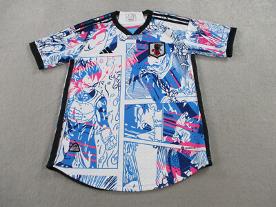 Japan Soccer Jersey Adult Small Blue Pink Adidas DBZ Dragon Ball Z