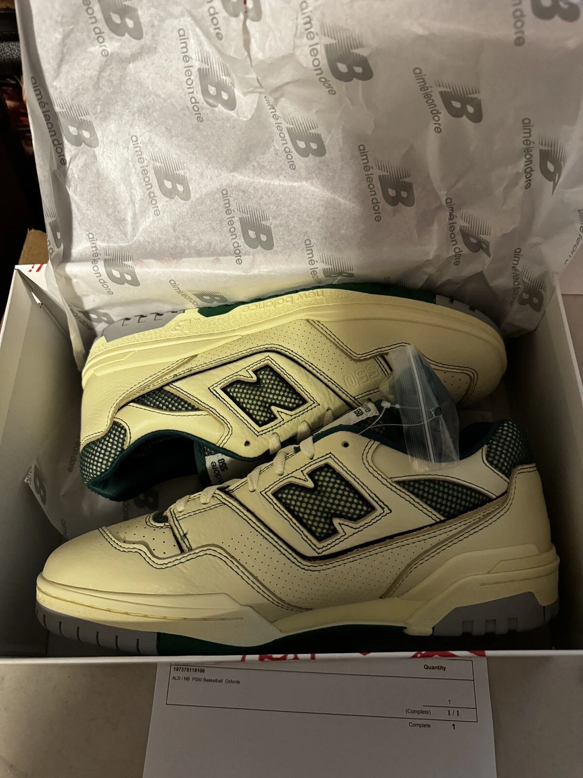 Sneakers Oxford basket Aime Leon Dore New Balance P550 taglia 11 verde 2023