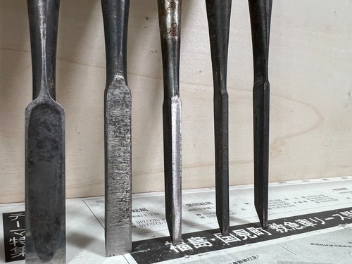 Vintage Japanese Chisel 9set Nomi /Hand Plane Saw Iron Hammer Hand Tool/c62 - Picture 15 of 24