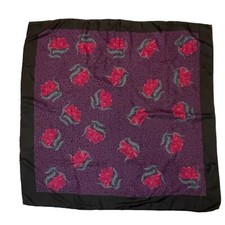 Vintage Cottage Floral Scarf Wrap Oversized Square Hand Rolled 80s Grandma