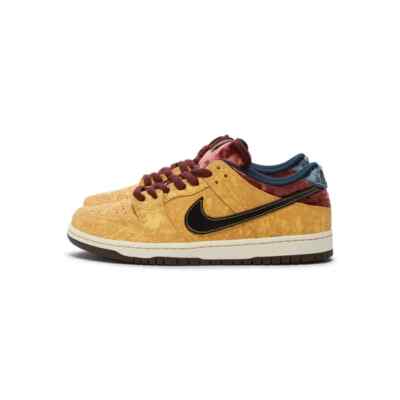 Nike Dunk Low SB City Of Cinema Gold Wheat Team Red Black