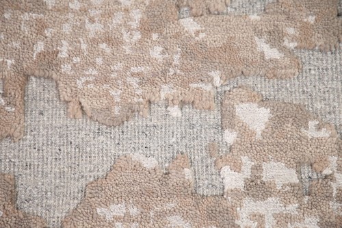 Abstract Modern 8x10 ft. Indian Area Rug Hand-knotted Wool Carpet - Picture 7 of 12