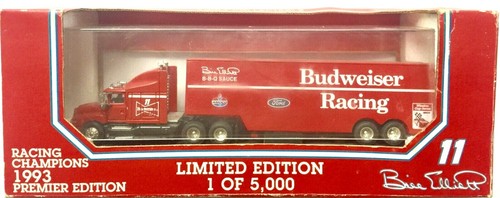 NEW BUDWEISER RACING HAULER TRUCK BILL ELLIOTT #11 DIE CAST LIMITED EDITION 1:87 - 第 1/7 張圖片
