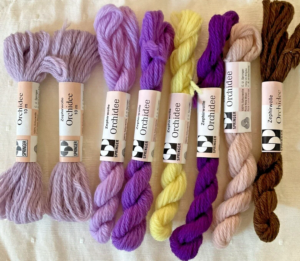 Needlepoint Embroidery Thread Lot of 8 Springer Orchidee Wool Assorted Colors M - Image 2 of 4