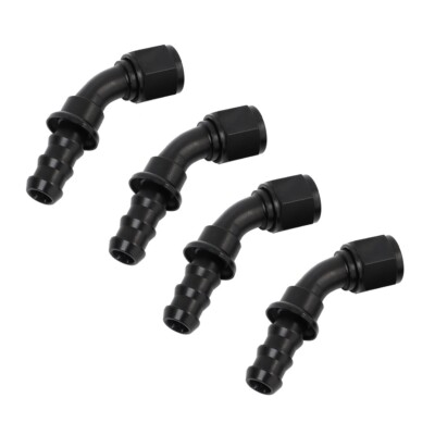 LokoCar 10AN Push Lock Hose Fitting 45 Degree For ID 5/8'' Rubber Fuel Line 4Pcs